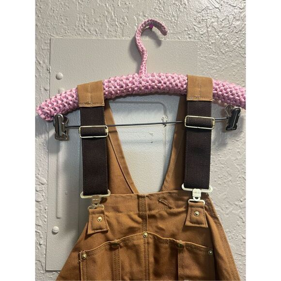 Carhartt Brown Overall Bibs Men’s Size 42x32 Preowned - Discoloration-Marks - Picture 9 of 16